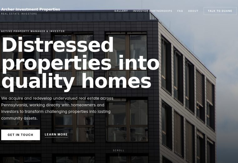 Archer Investment website
